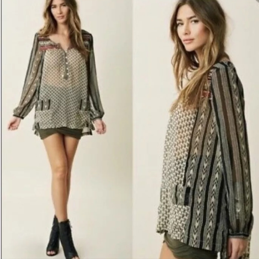 Free People Feather in the Wind Tunic Top Boho
